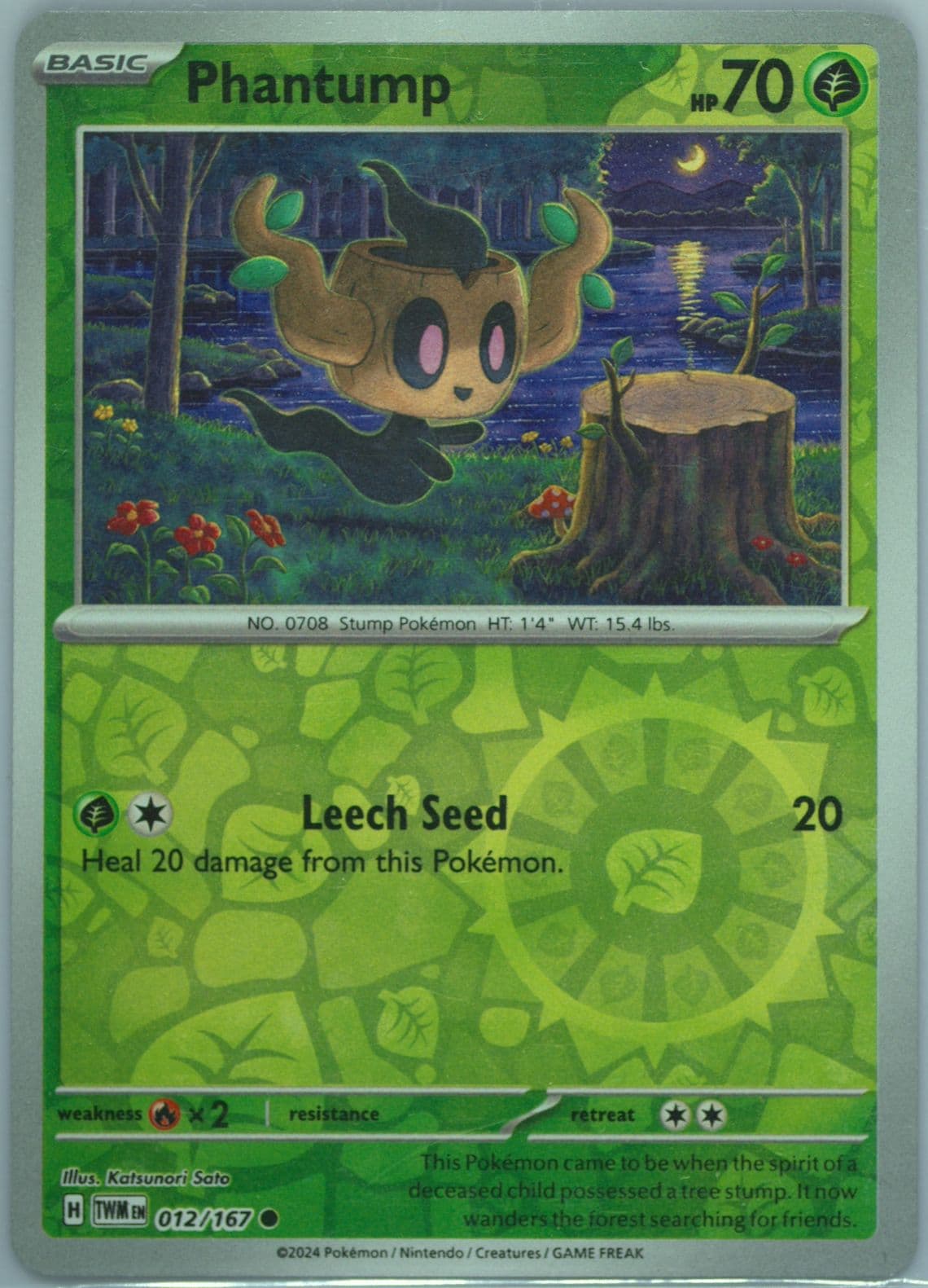 Phantump Reverse Holo (012) 2024 Pokemon Twm EN-Twilight Masquerade