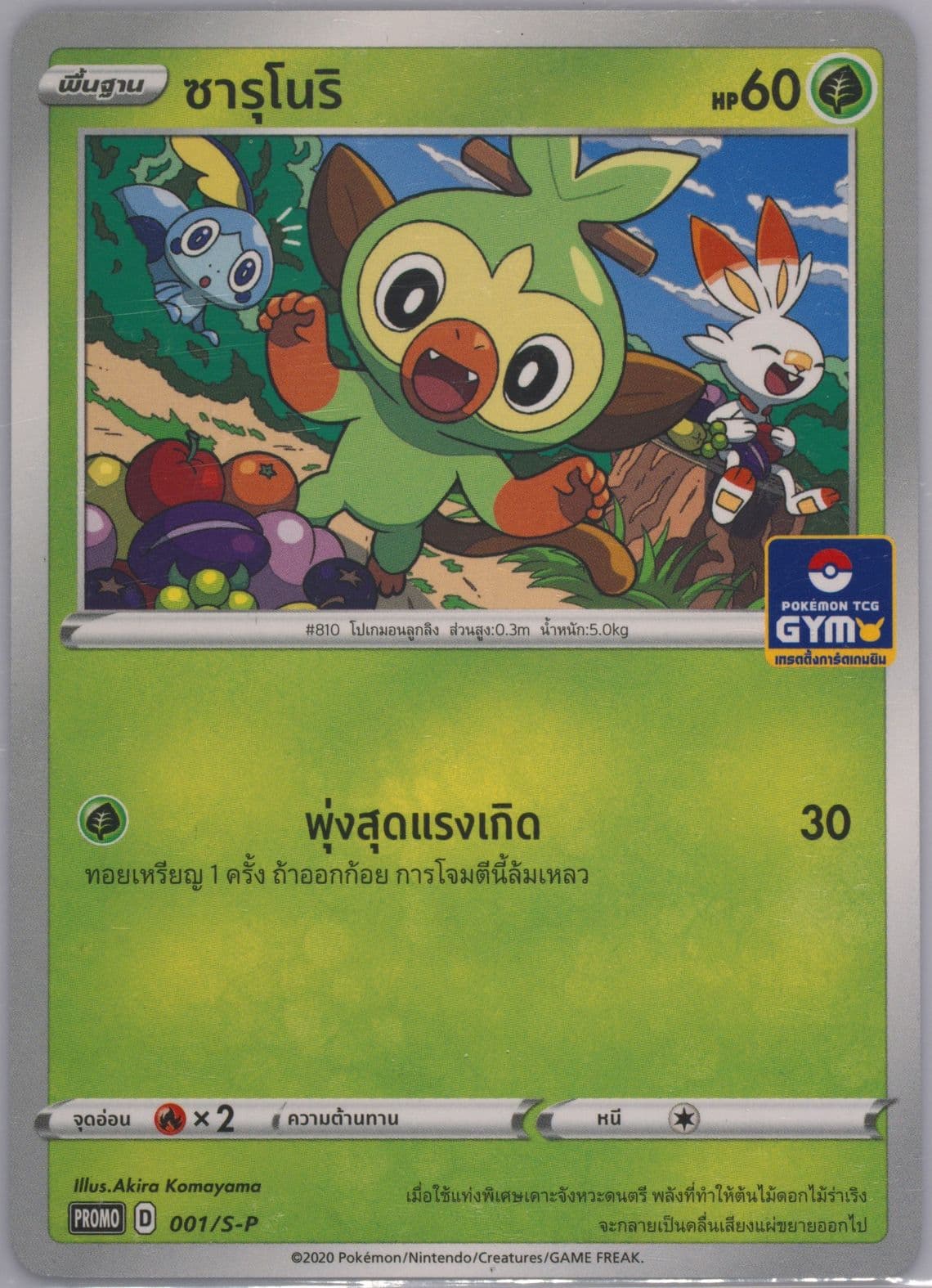 Grookey Pokemon Card Gym (001) 2020 Pokemon Thai S Promo