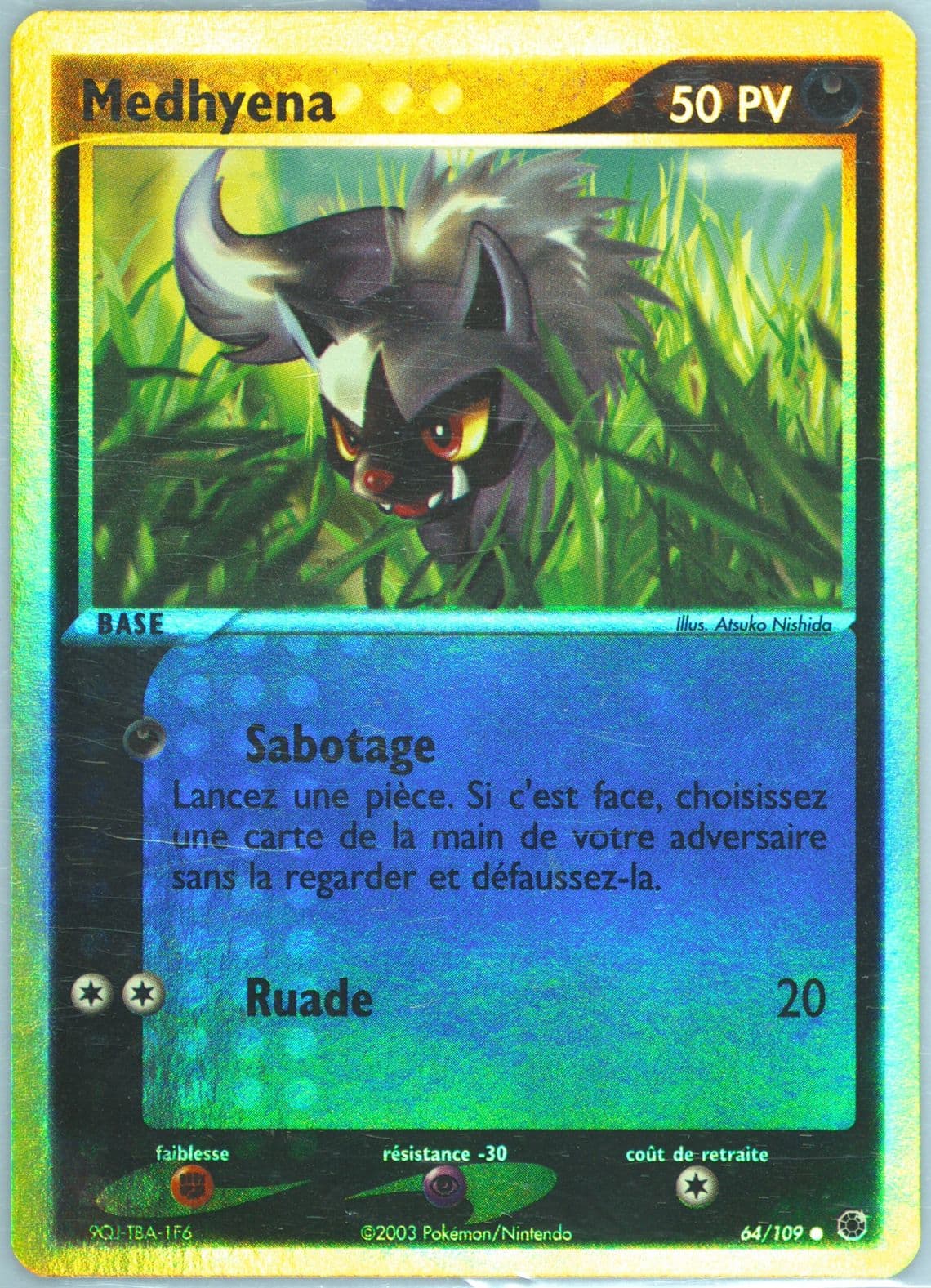 Medhyena-Reverse Foil French (64) 2003 Pokemon EX Ruby & Sapphire