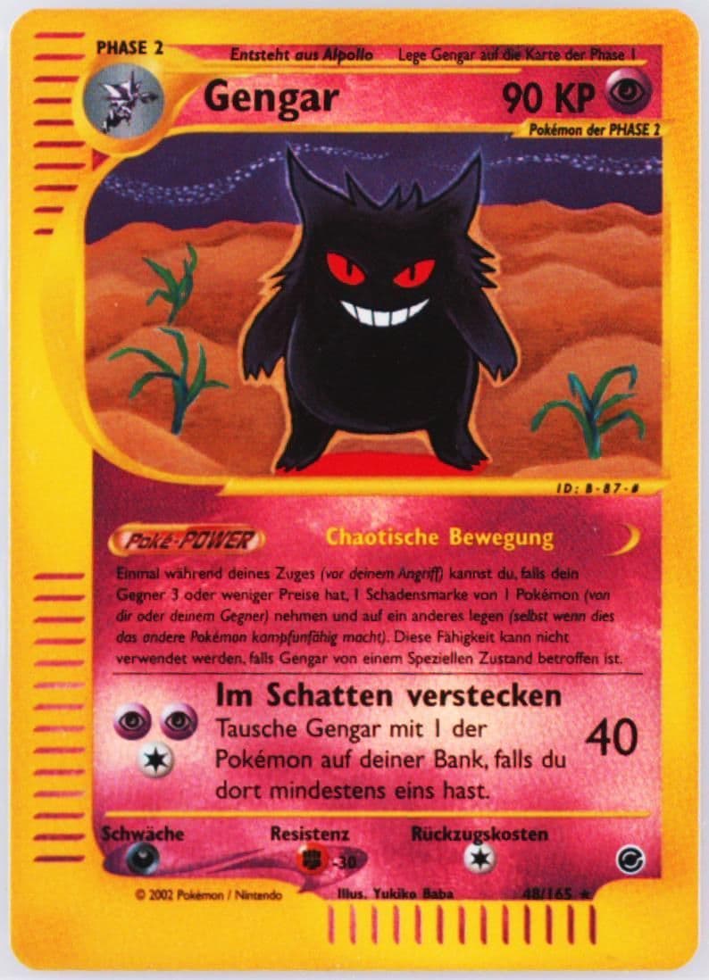 Gengar-Reverse Foil German (48) 2002 Pokemon Expedition
