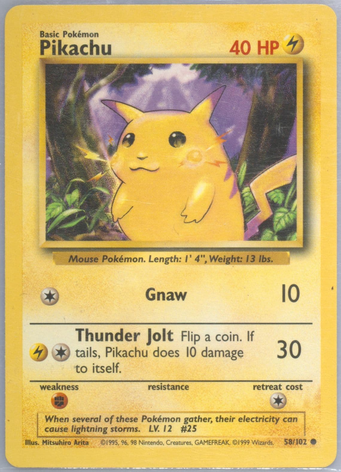 Pikachu Yellow Cheeks (58) 1999 Pokemon Game