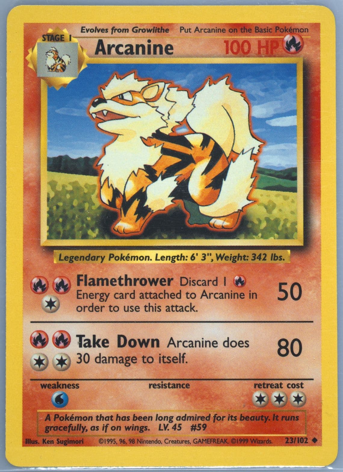 Arcanine (23) 1999 Pokemon Game