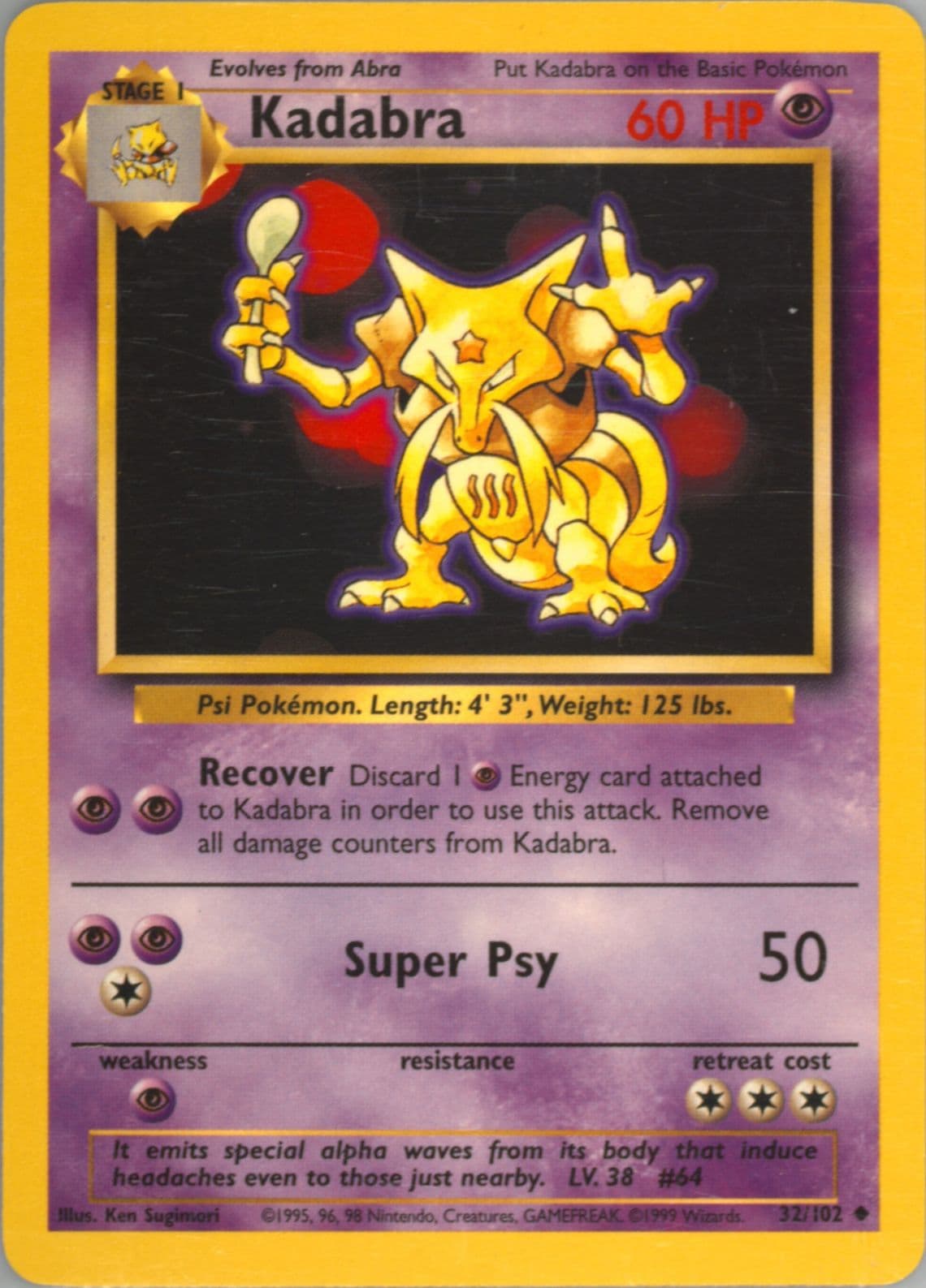 Kadabra (32) 1999 Pokemon Game