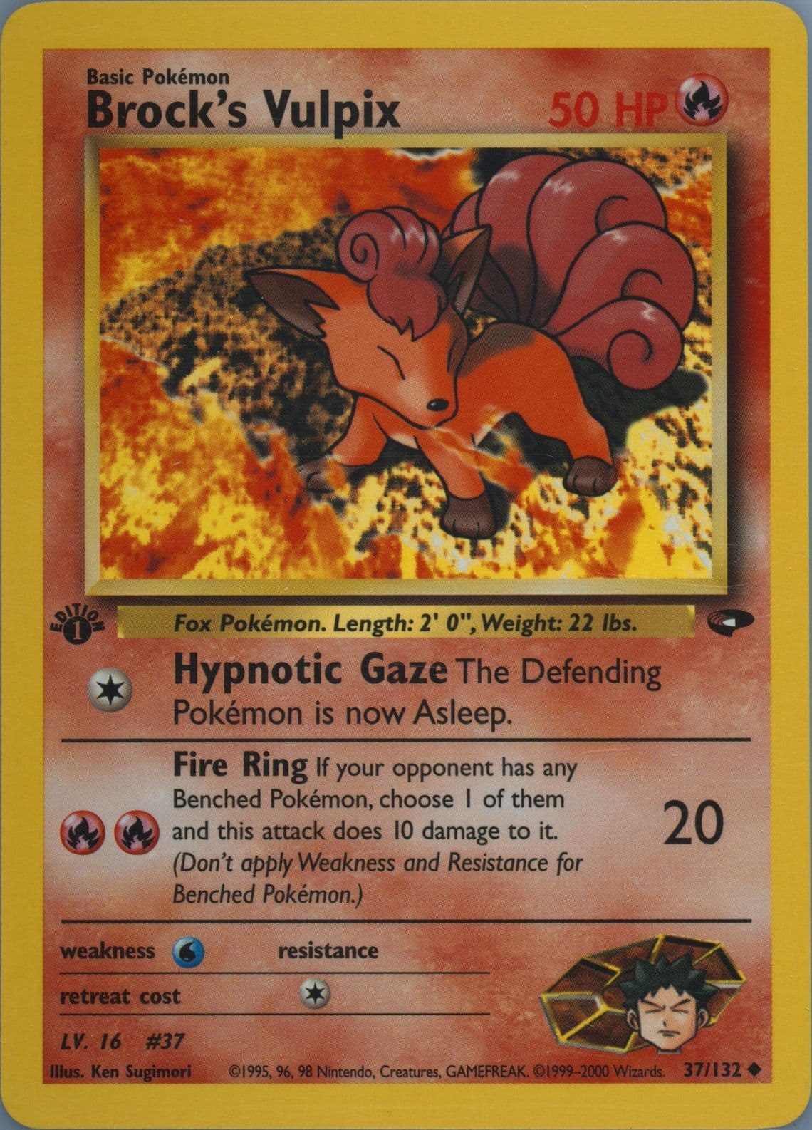 Brock's Vulpix 1st Edition (37) 2000 Pokemon Gym Challenge