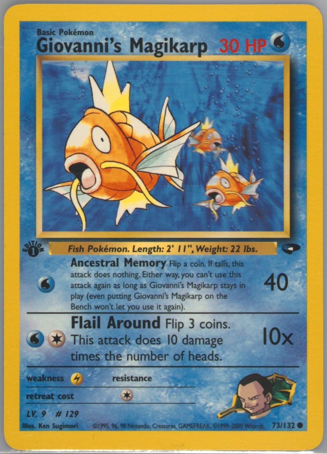 Giovanni's Magikarp 1st Edition (73) 2000 Pokemon Gym Challenge