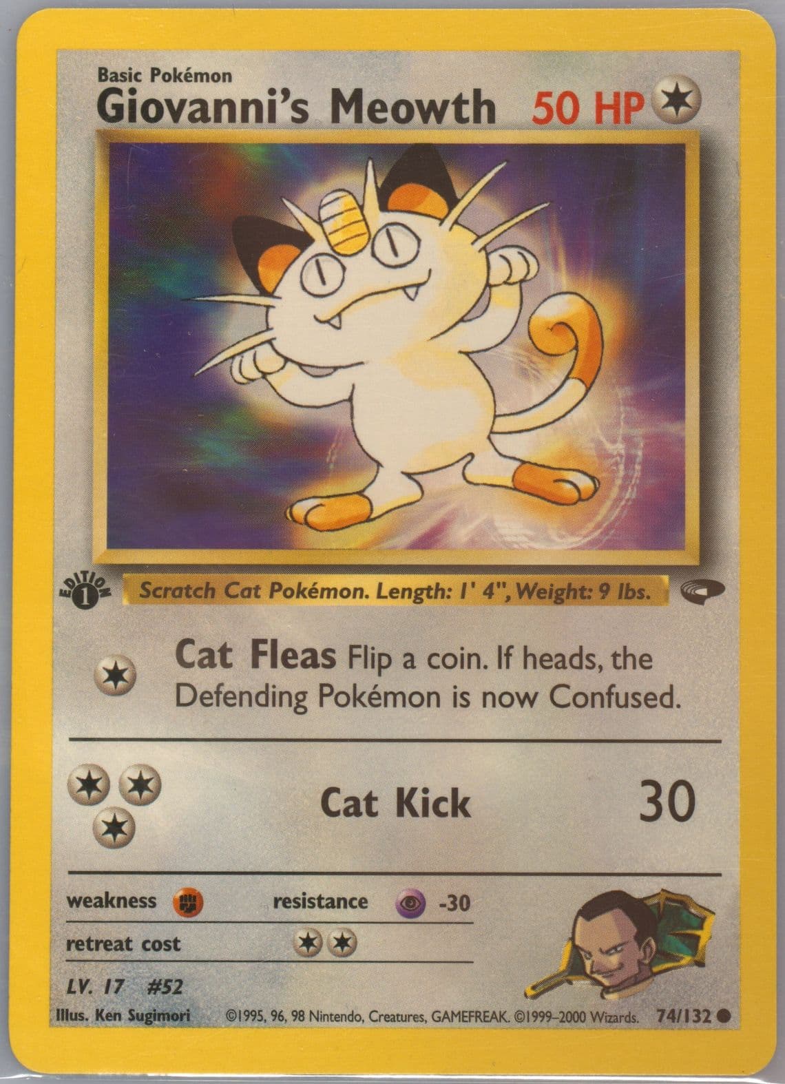 Giovanni's Meowth 1st Edition (74) 2000 Pokemon Gym Challenge