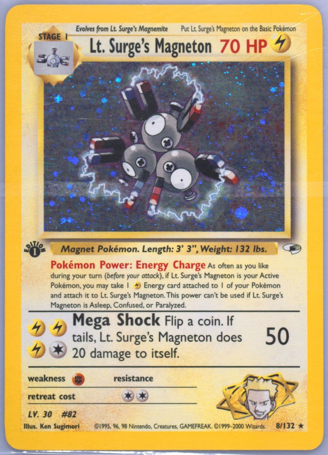 LT. Surge's Magneton Holo-1st Edition (8) 2000 Pokemon Gym Heroes