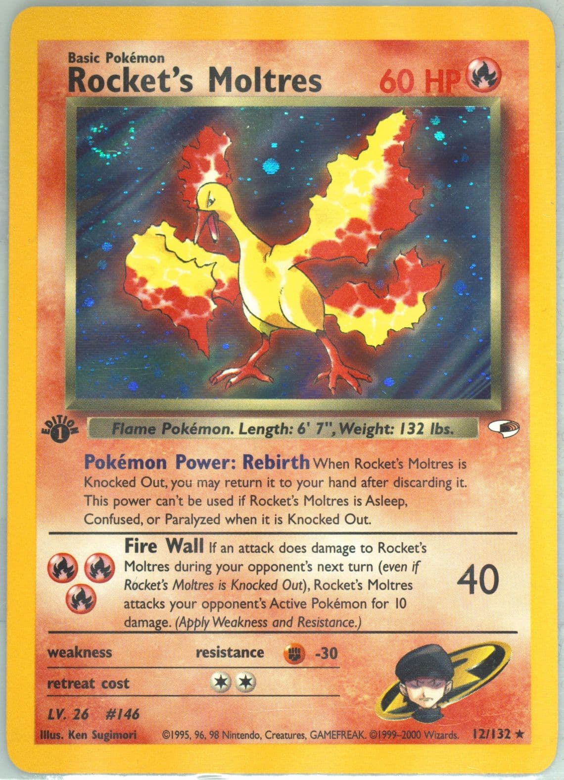 Rocket's Moltres Holo-1st Edition (12) 2000 Pokemon Gym Heroes
