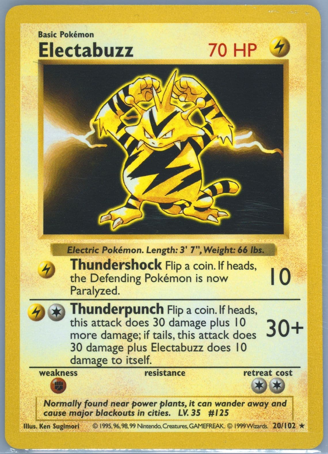 Electabuzz Shadowless (20) 1999 Pokemon Game