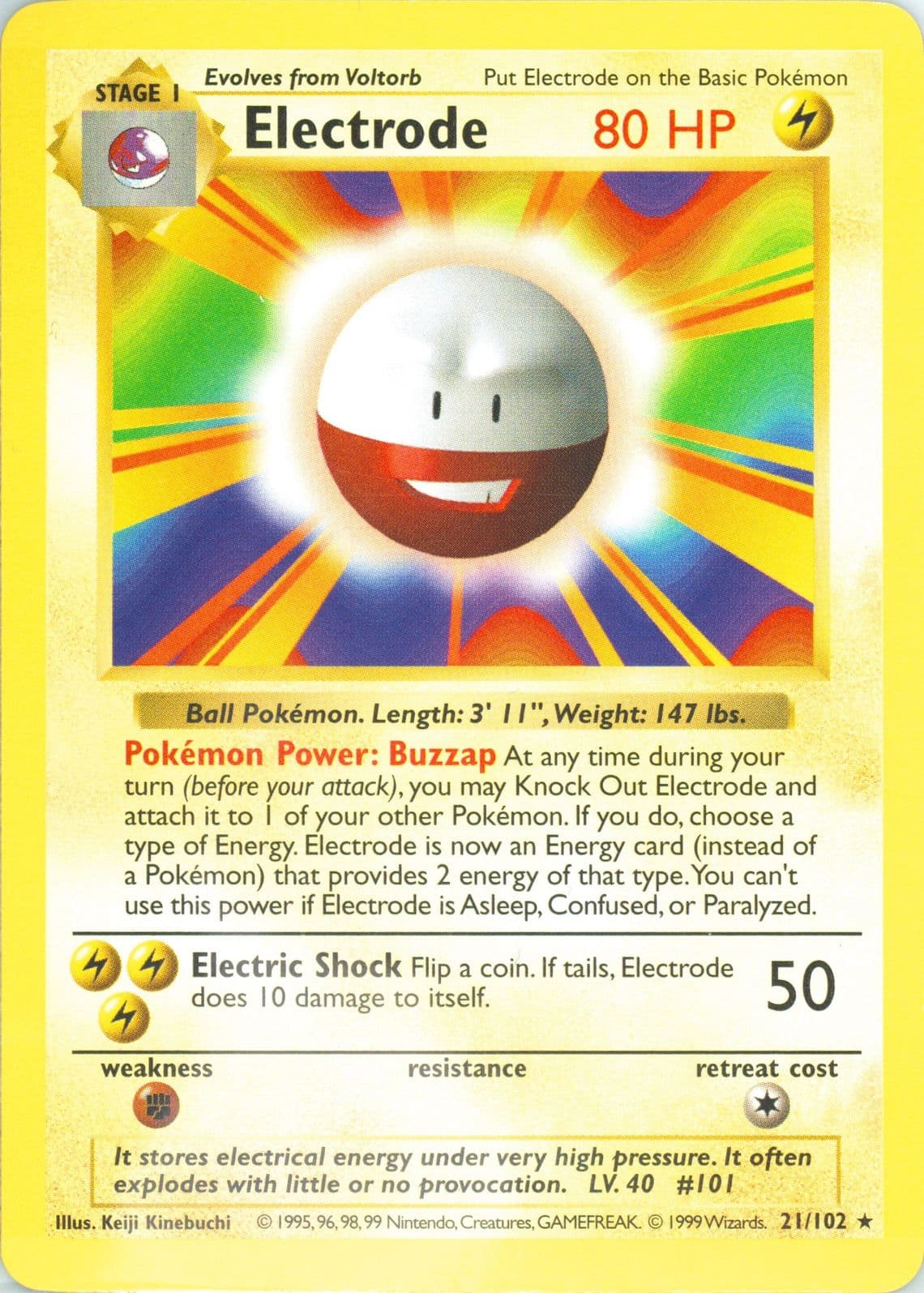 Electrode Shadowless (21) 1999 Pokemon Game