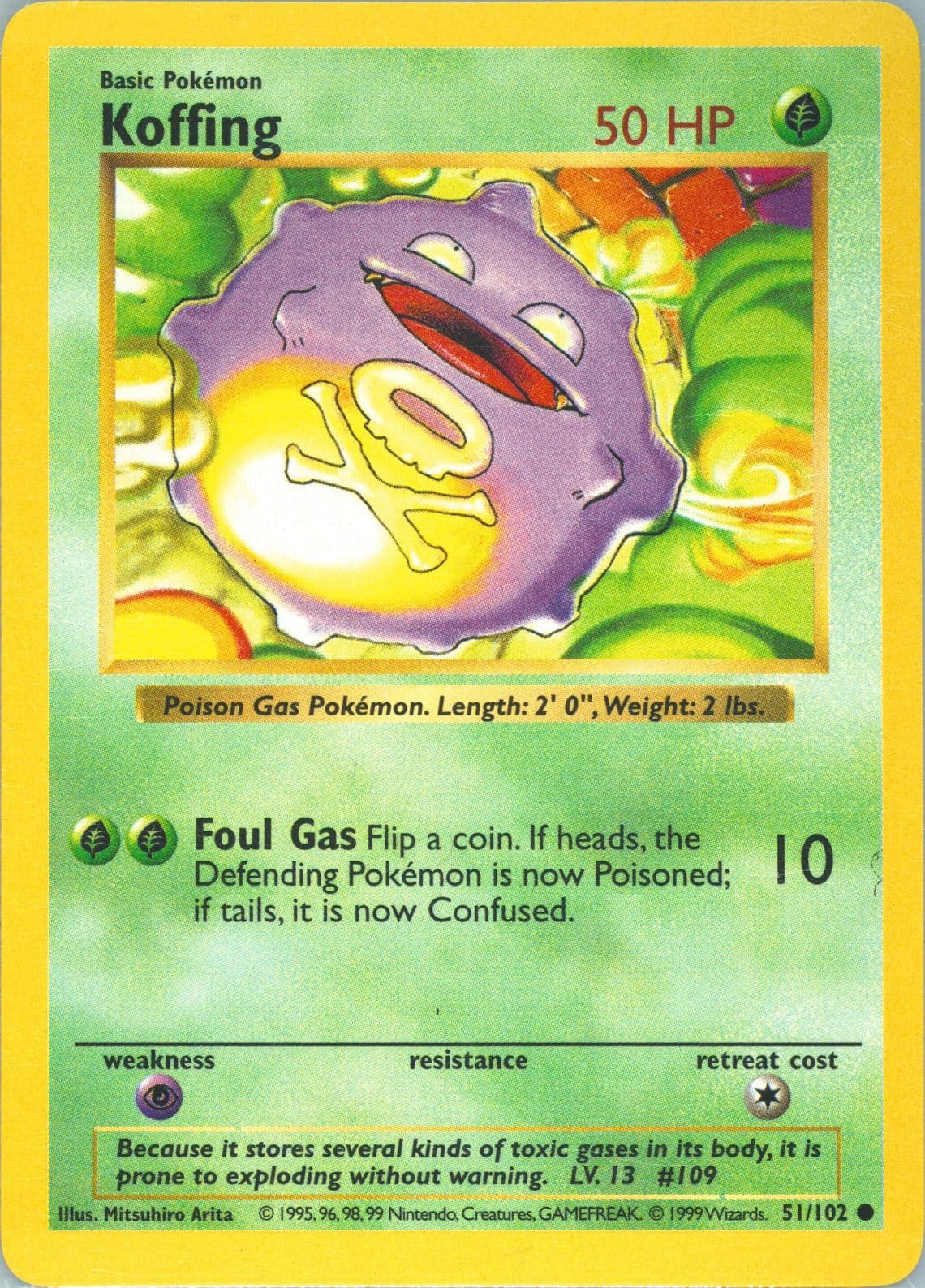 Koffing Shadowless (51) 1999 Pokemon Game