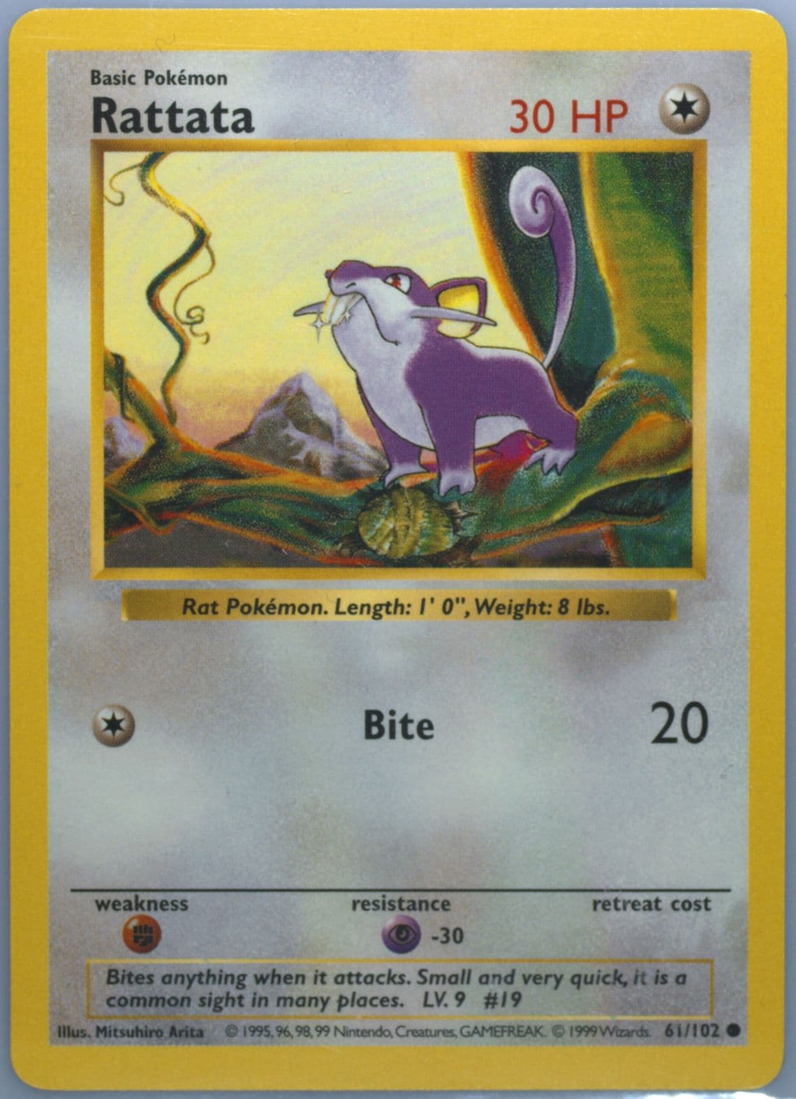 Rattata Shadowless (61) 1999 Pokemon Game