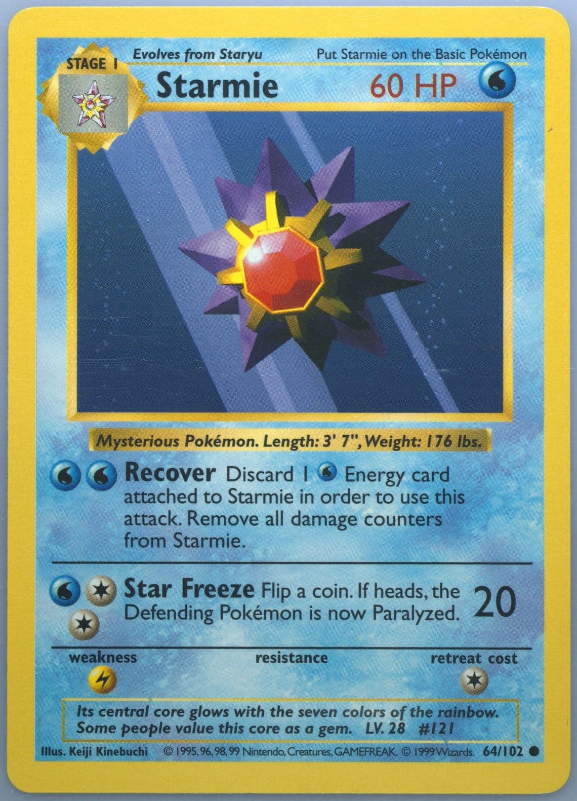 Starmie Shadowless (64) 1999 Pokemon Game