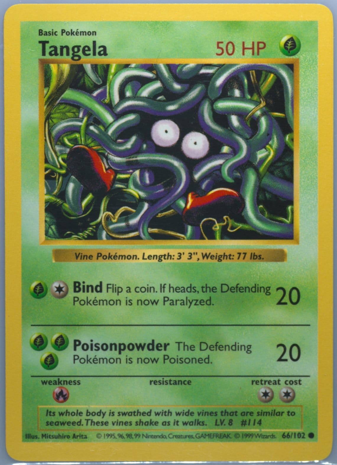 Tangela Shadowless (66) 1999 Pokemon Game