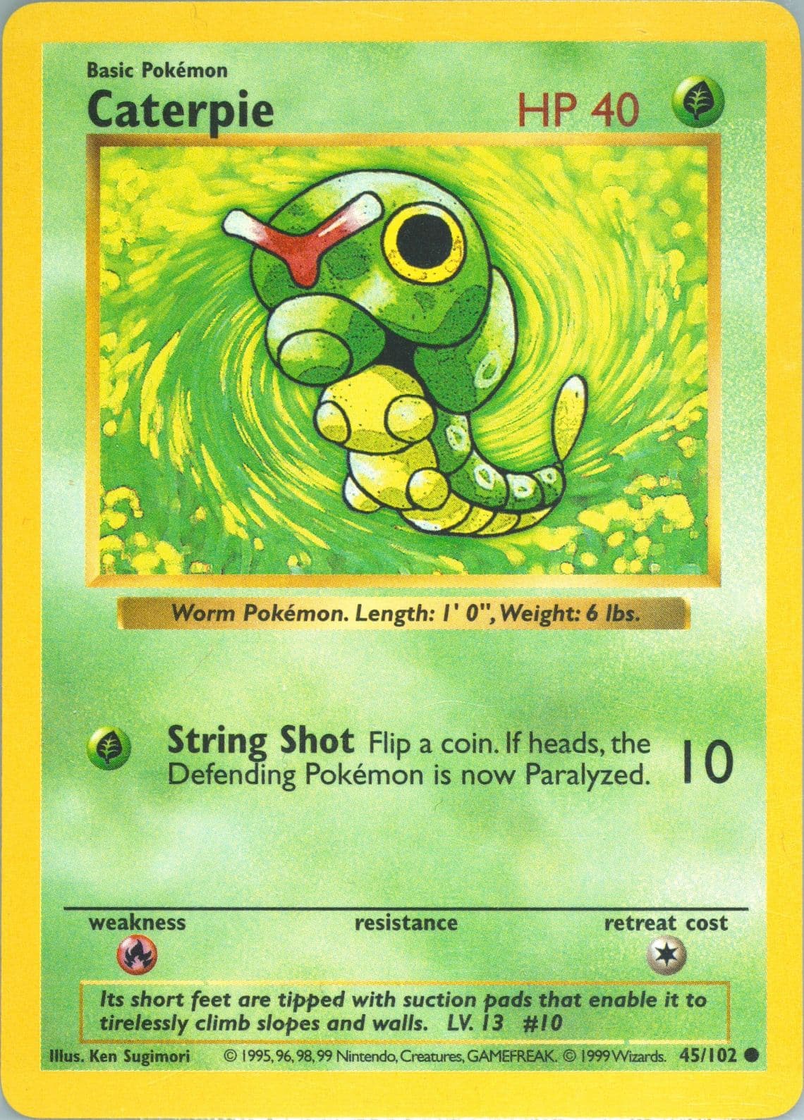 Caterpie Shadowless (45) 1999 Pokemon Game