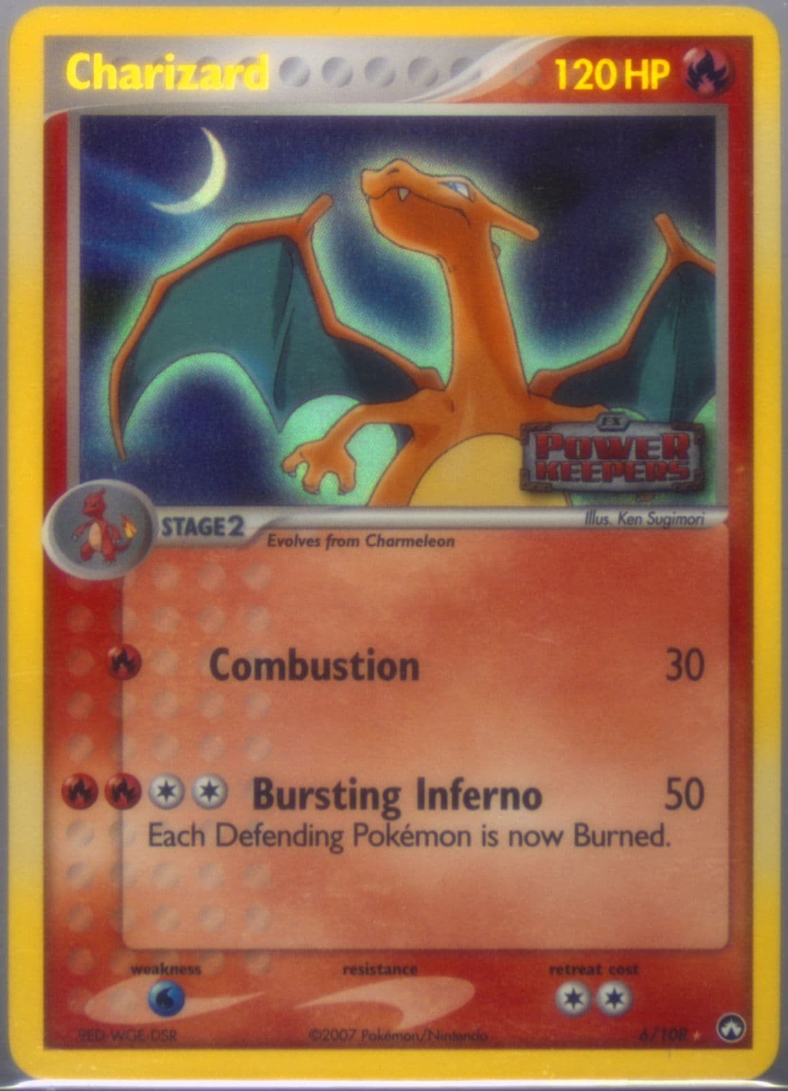 Charizard-Reverse Foil (6) 2007 Pokemon EX Power Keepers