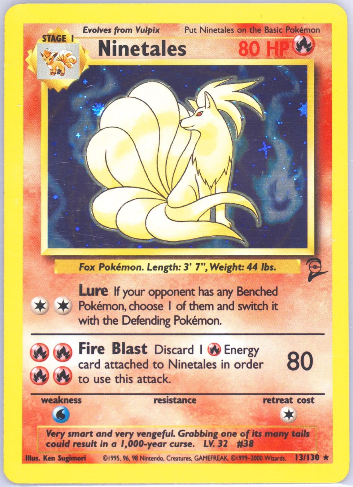 Ninetales-Holo (13) 2000 Pokemon Game Base II