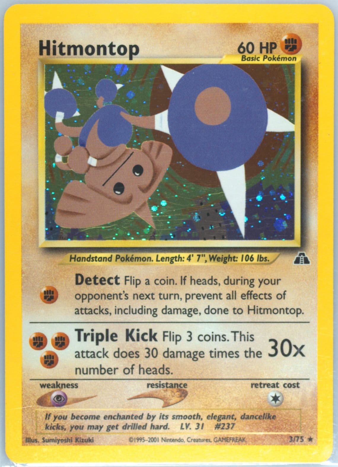 Hitmontop-Holo (3) 2001 Pokemon Neo Discovery