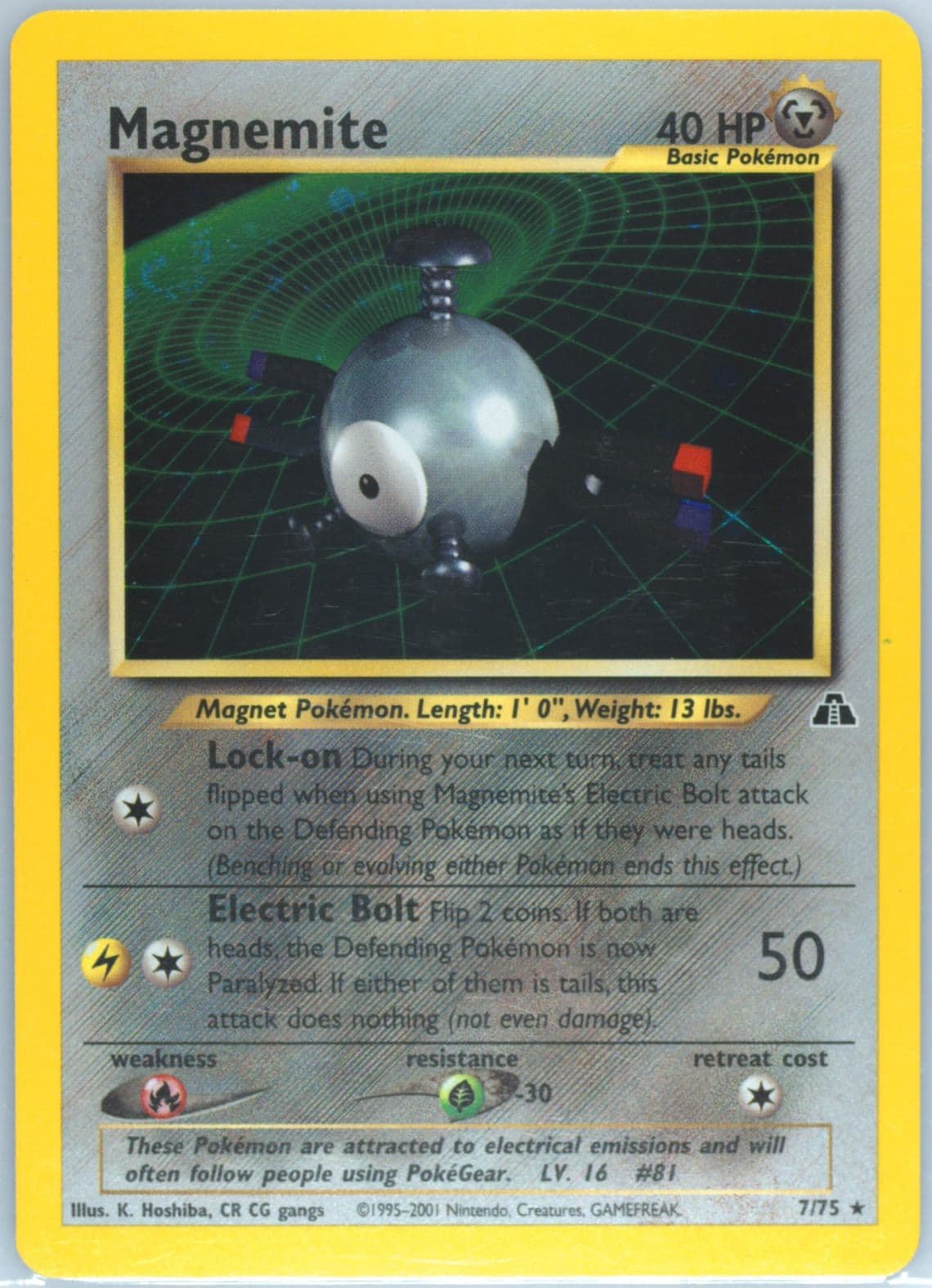 Magnemite-Holo (7) 2001 Pokemon Neo Discovery