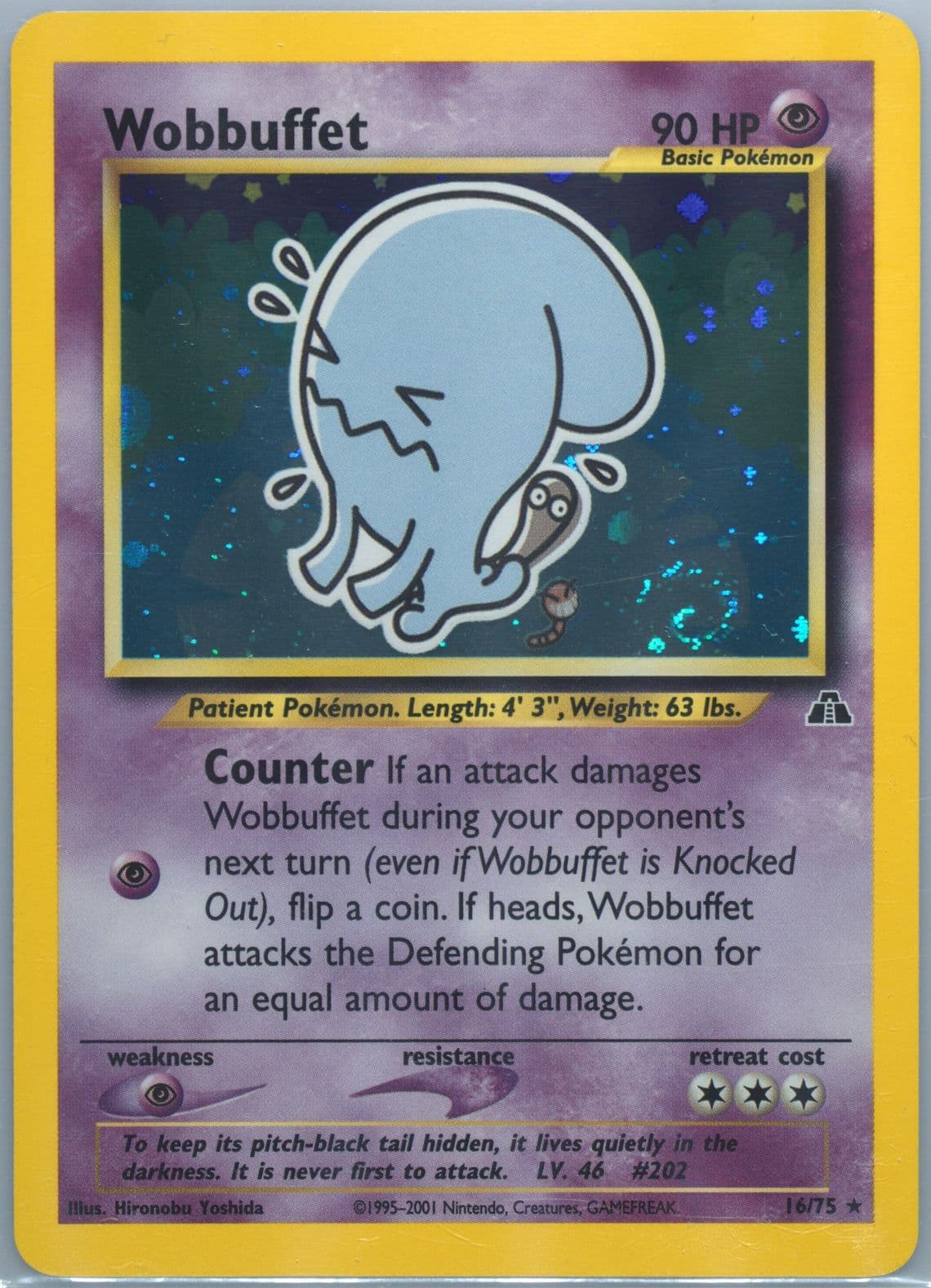 Wobbuffet-Holo (16) 2001 Pokemon Neo Discovery