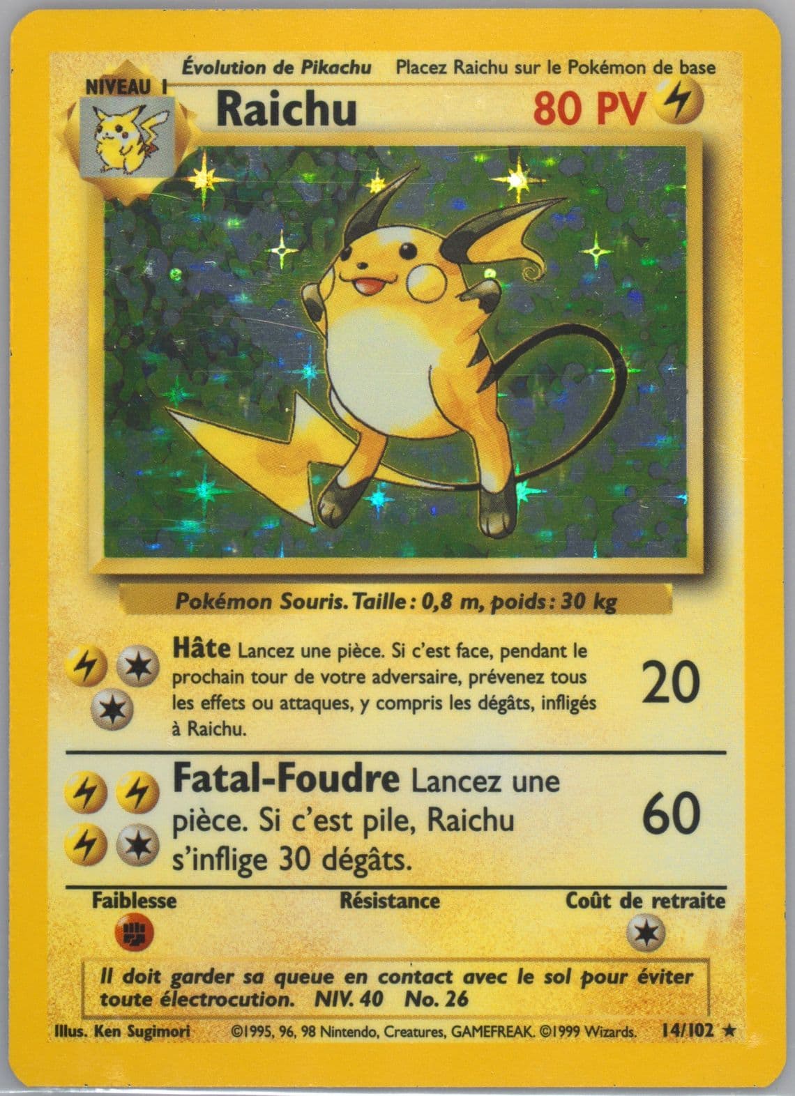 Raichu-Holo (14) 1999 Pokemon French