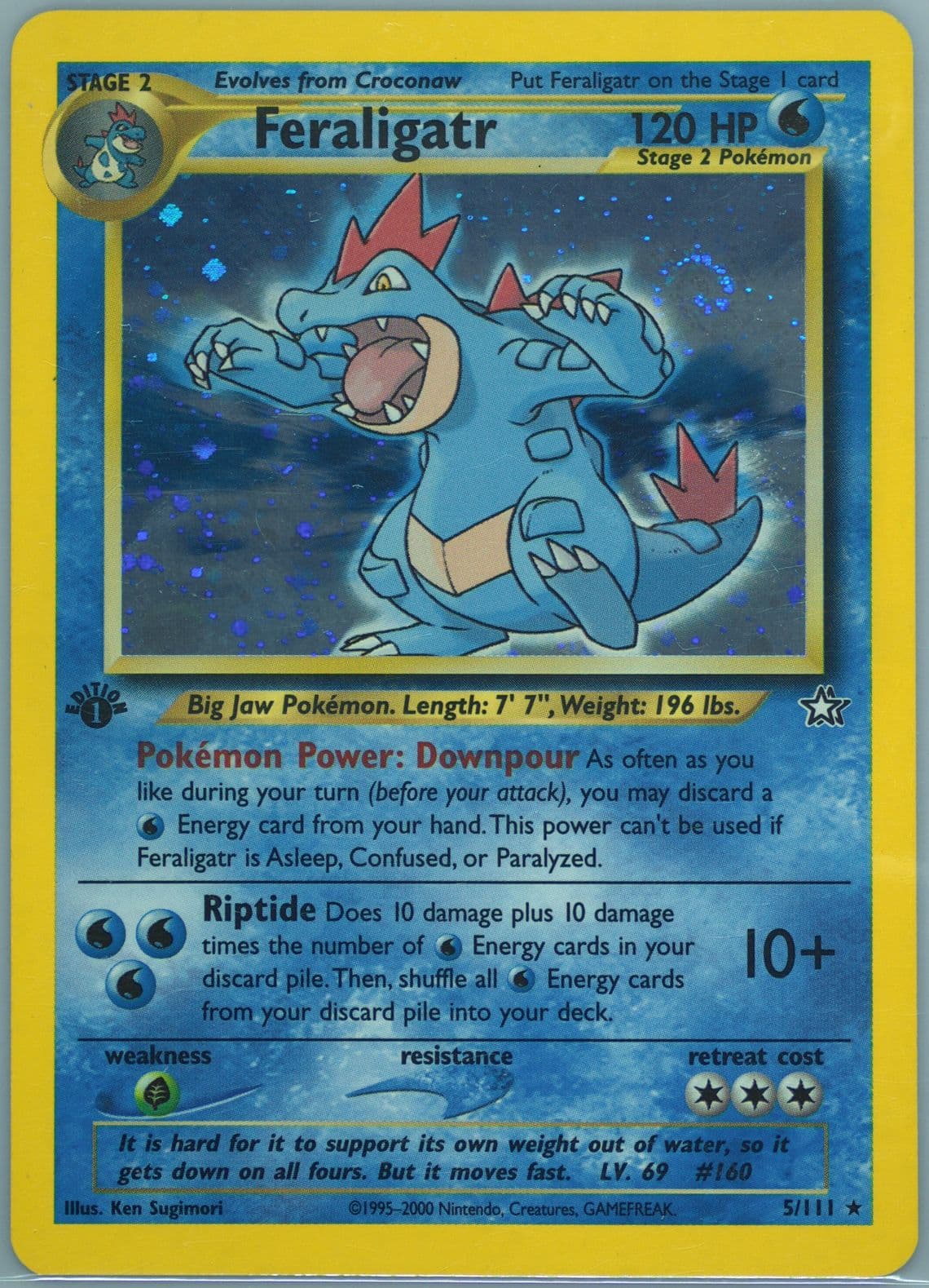 Feraligatr-Holo (5) 2000 Pokemon Neo Genesis 1st Edition