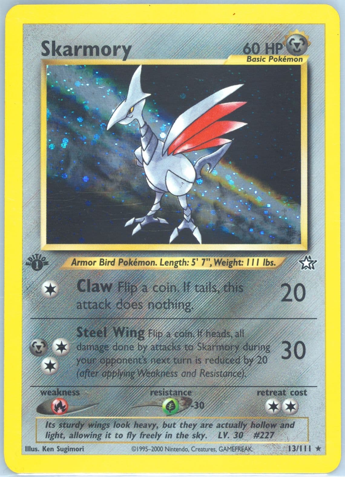 Skarmory-Holo (13) 2000 Pokemon Neo Genesis 1st Edition