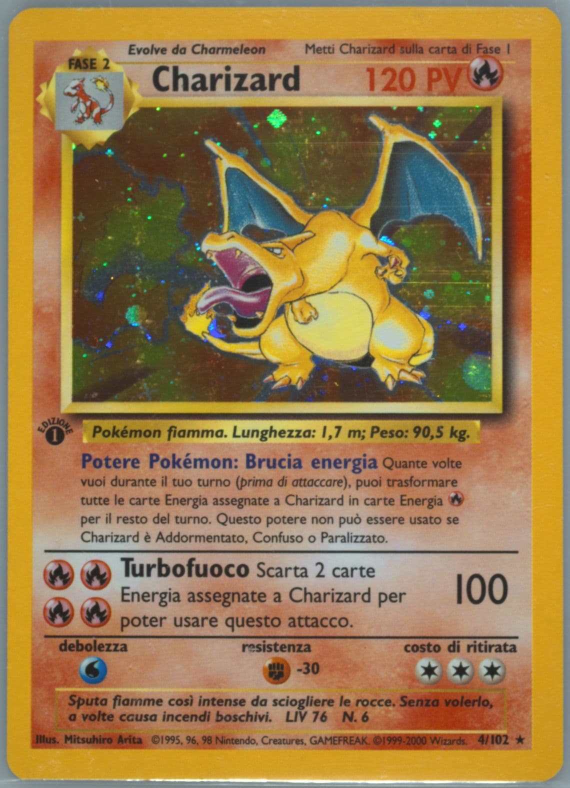Charizard-Holo 1st Edition-Italian (4) 2000 Pokemon Game