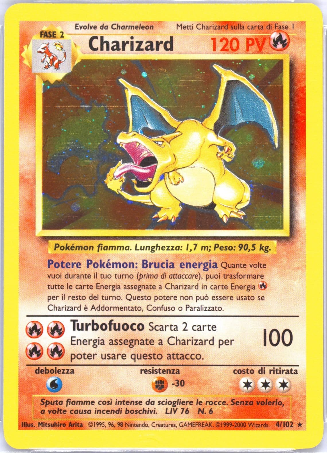 Charizard-Holo Italian (4) 2000 Pokemon Game