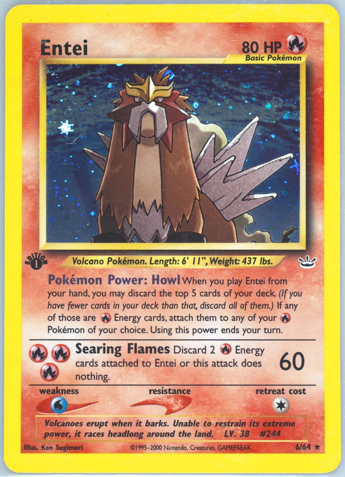 Entei-Holo (6) 2001 Pokemon Neo Revelation 1st Edition