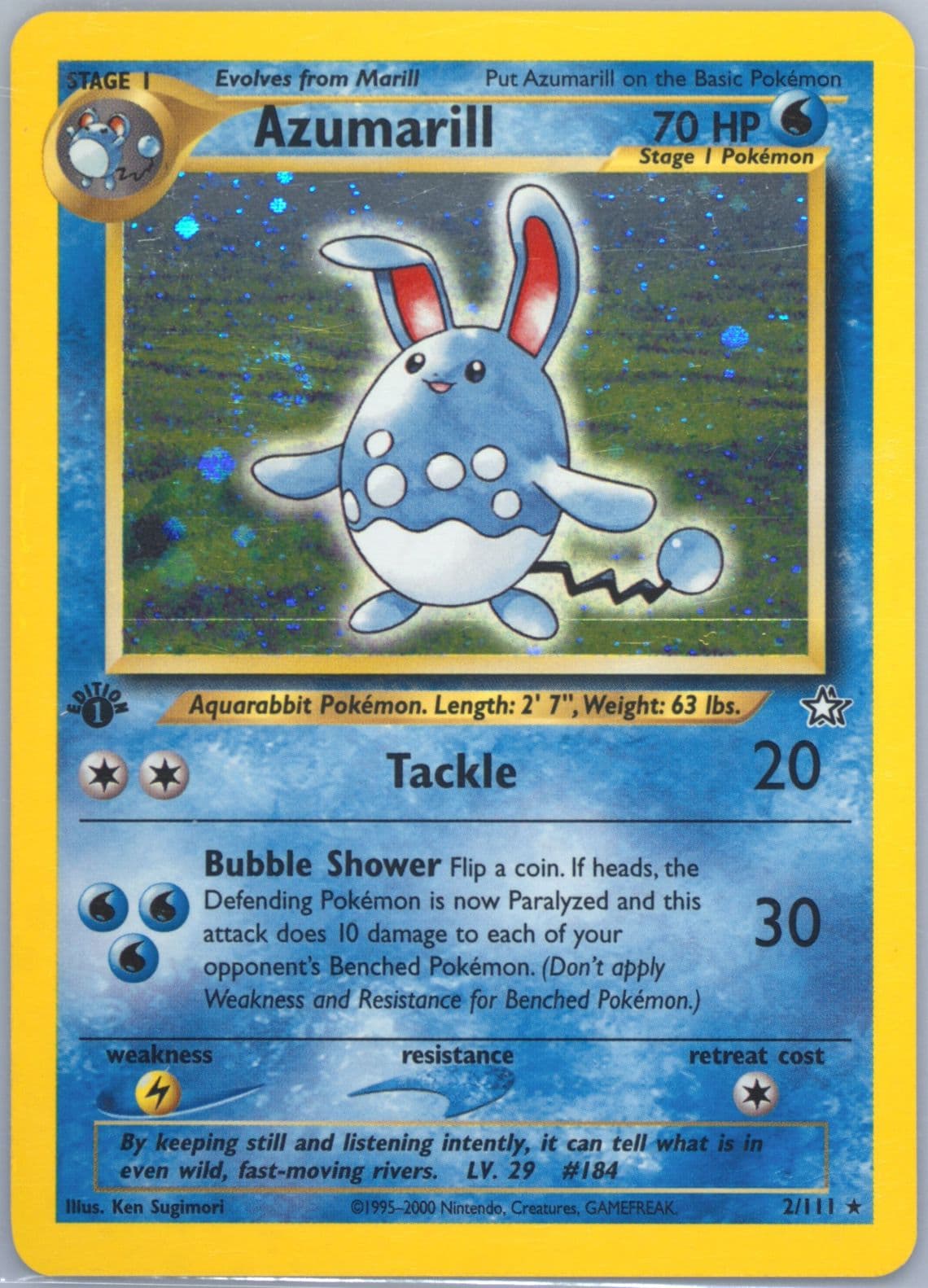Azumarill-Holo (2) 2000 Pokemon Neo Genesis 1st Edition