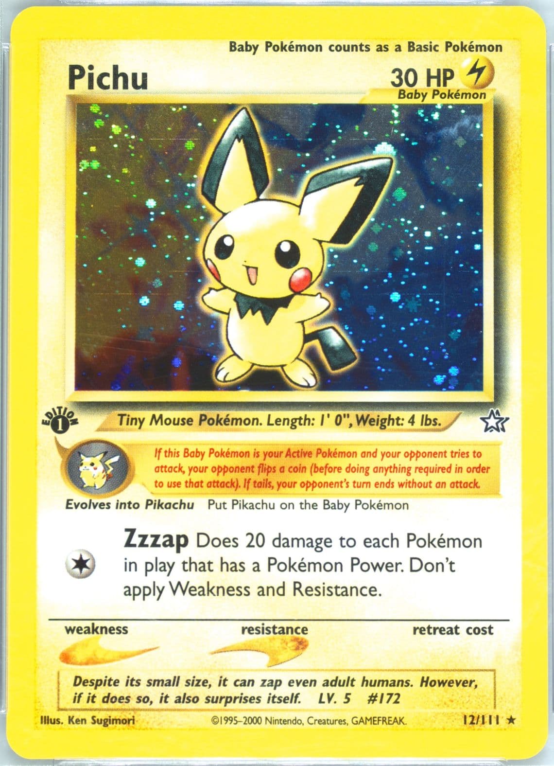 Pichu-Holo (12) 2000 Pokemon Neo Genesis 1st Edition