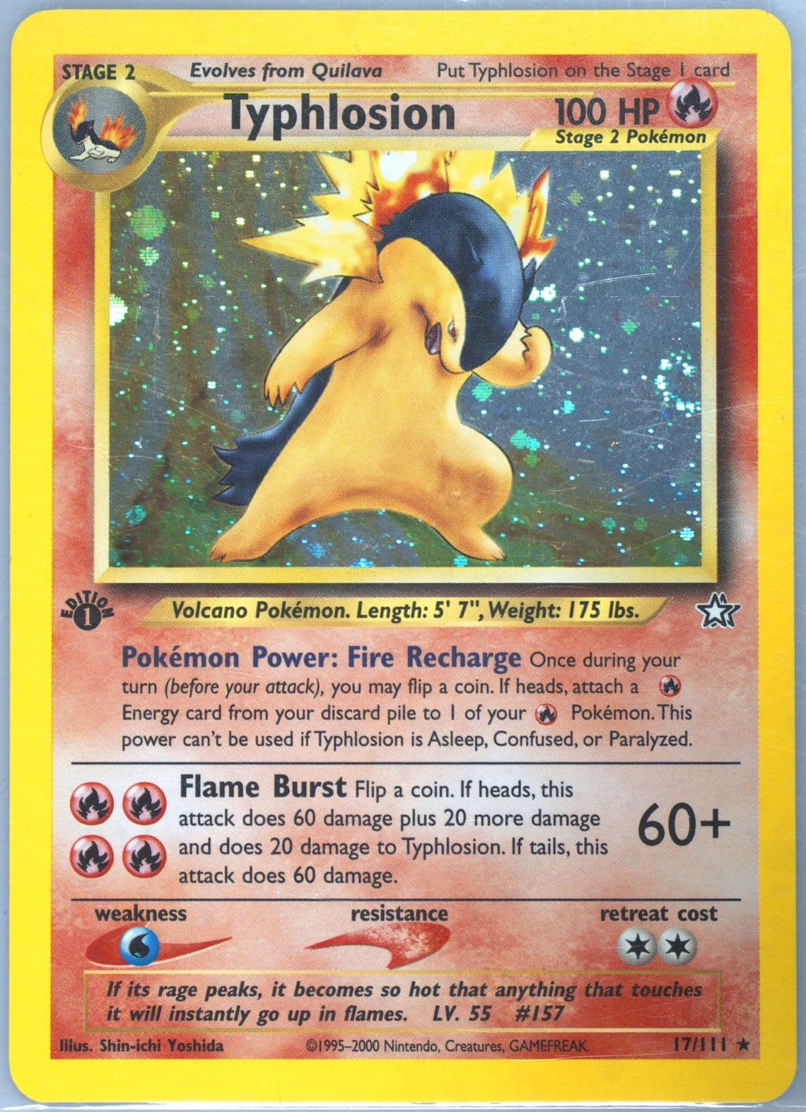 Typhlosion-Holo (17) 2000 Pokemon Neo Genesis 1st Edition