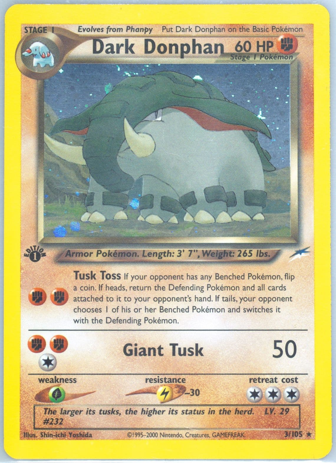 Dark Donphan-Holo 1st Edition (3) 2002 Pokemon Neo Destiny