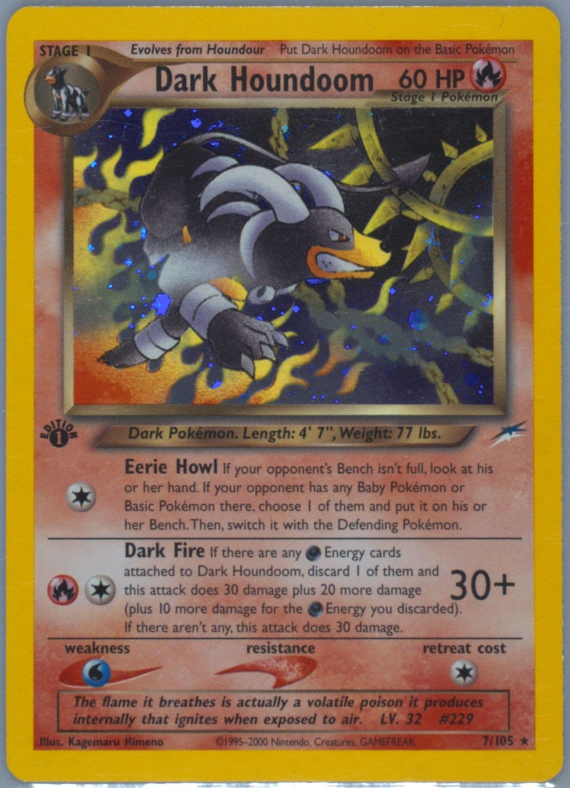 Dark Houndoom-Holo 1st Edition (7) 2002 Pokemon Neo Destiny