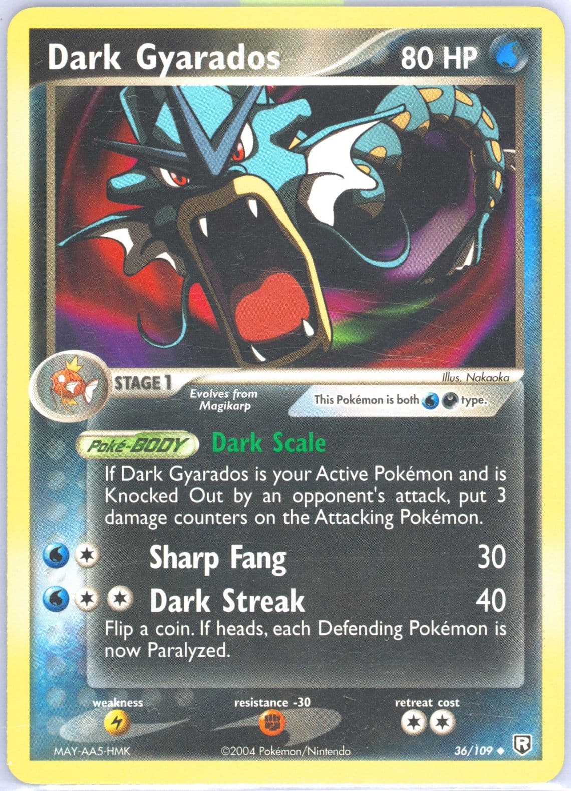 Dark Gyarados (36) 2004 Pokemon EX Team Rocket Returns