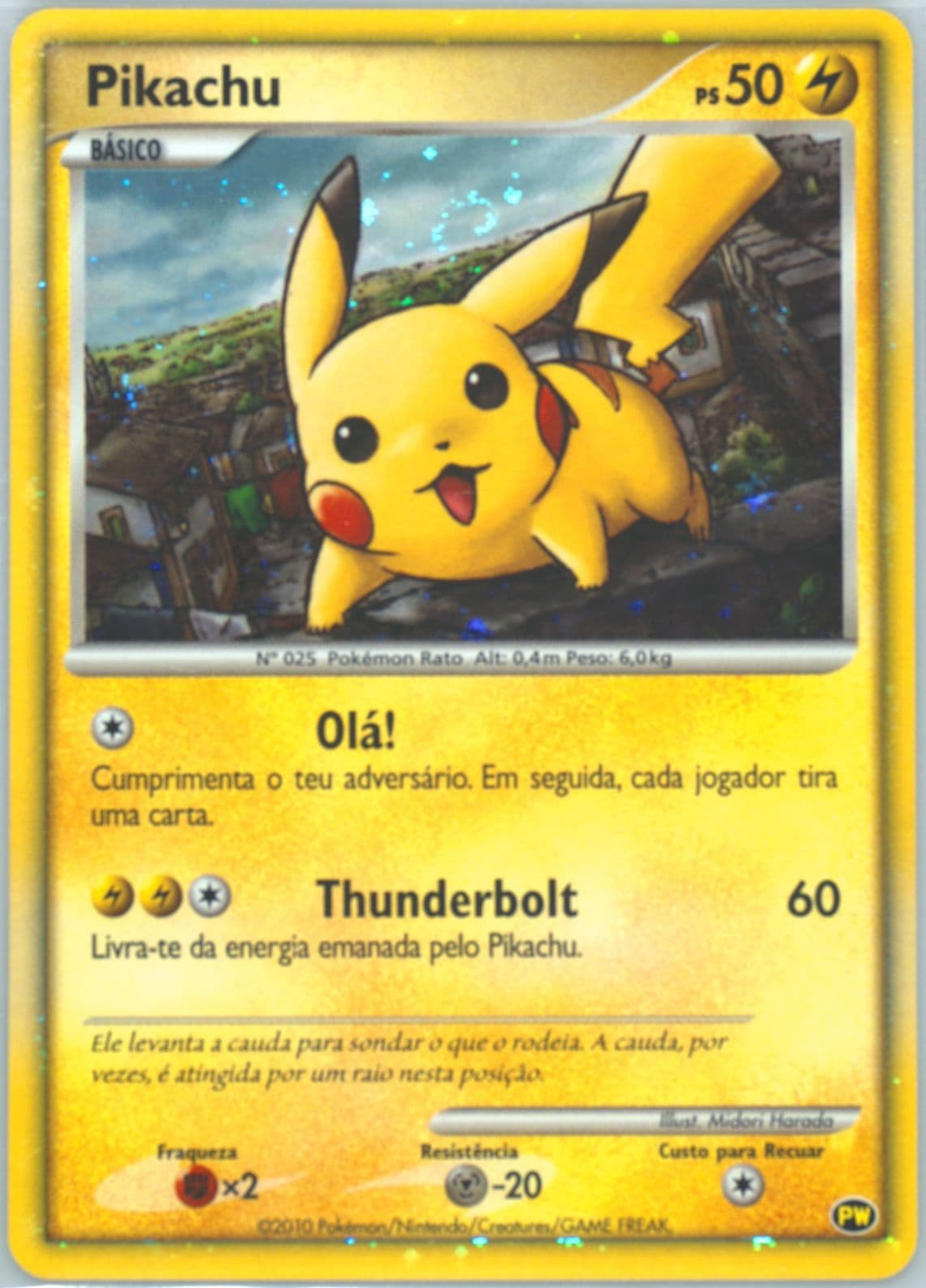 Pikachu-Holo Portuguese-Do Not Use 2010 Pokemon World Collection