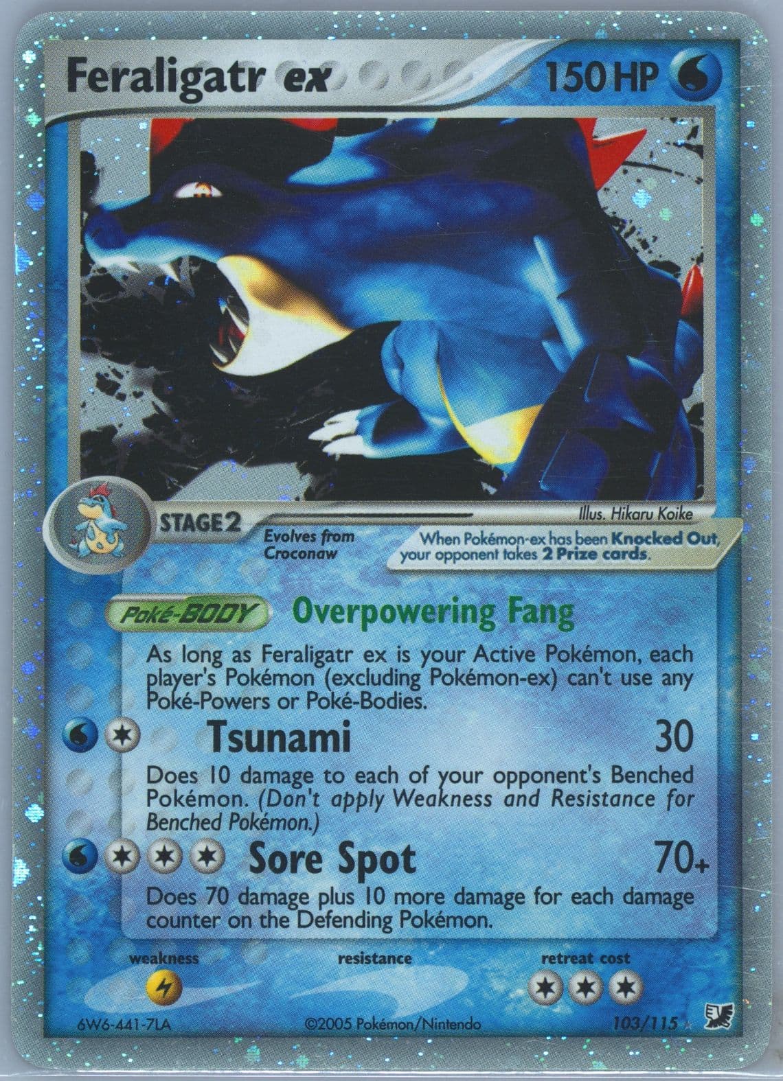 Feraligatr EX-Holo (103) 2005 Pokemon EX Unseen Forces