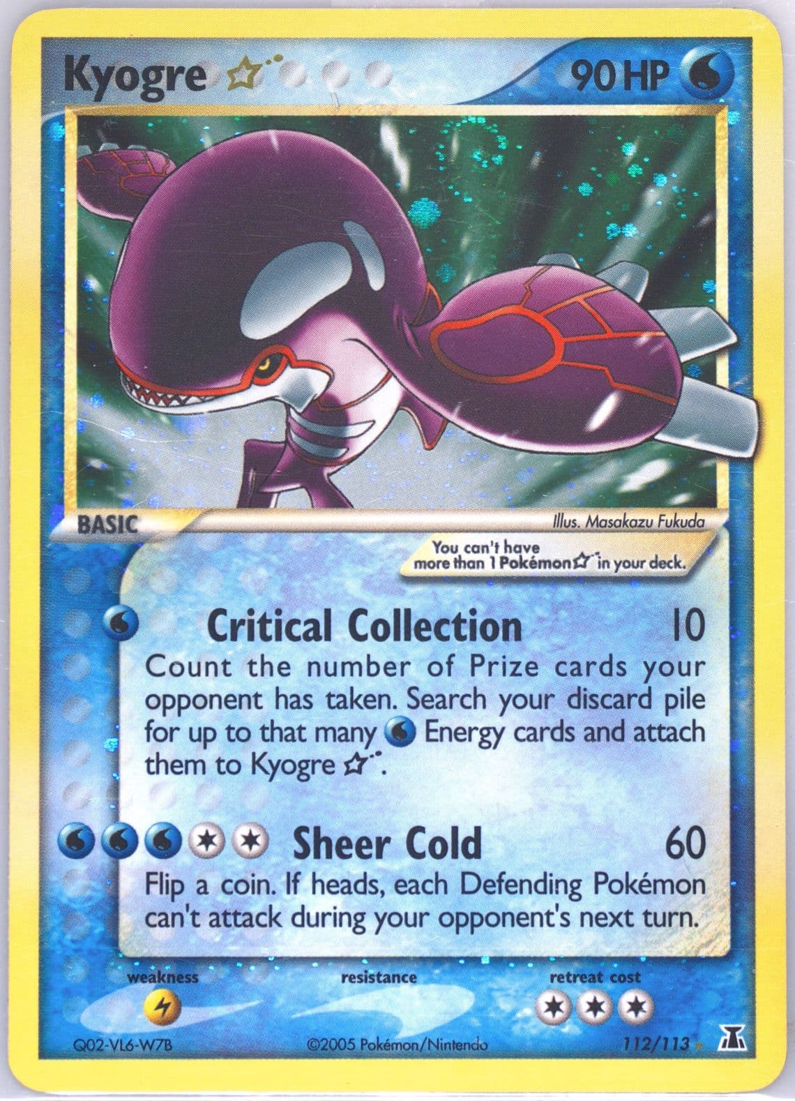 Kyogre-Holo Gold Star (112) 2005 Pokemon EX Delta Species