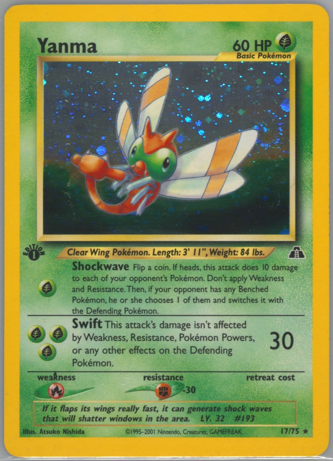 Yanma-Holo 1st Edition (17) 2001 Pokemon Neo Discovery