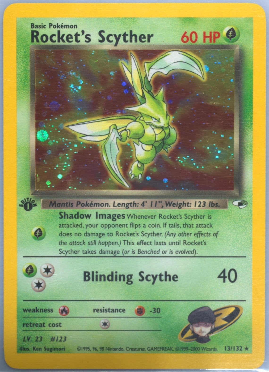 Rocket's Scyther Holo-1st Edition (13) 2000 Pokemon Gym Heroes