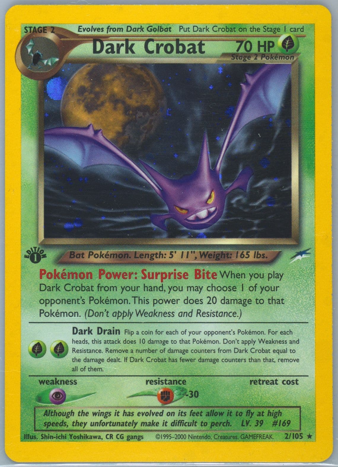 Dark Crobat-Holo 1st Edition (2) 2002 Pokemon Neo Destiny