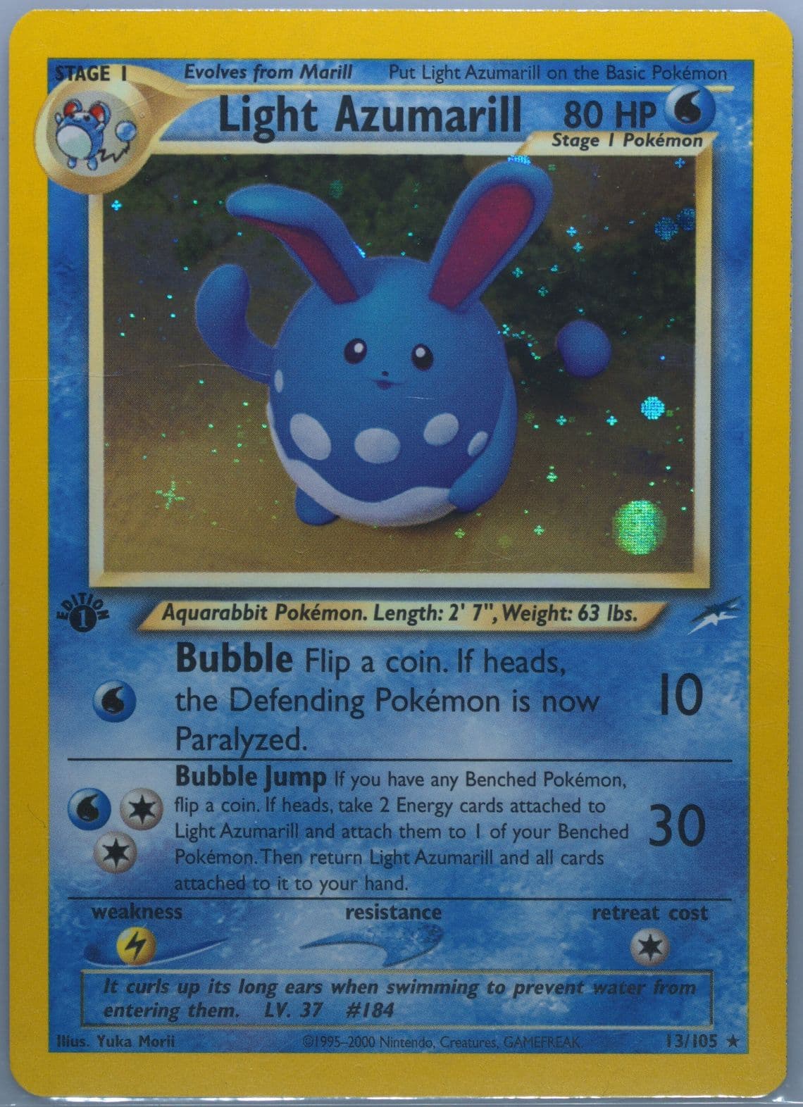 Light Azumarill-Holo 1st Edition (13) 2002 Pokemon Neo Destiny