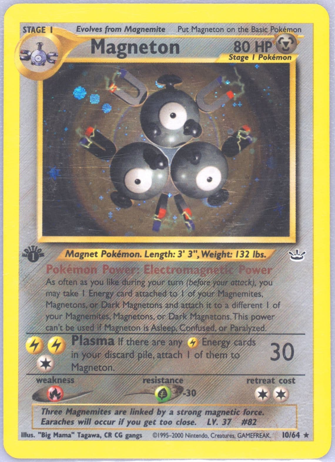 Magneton-Holo (10) 2001 Pokemon Neo Revelation 1st Edition