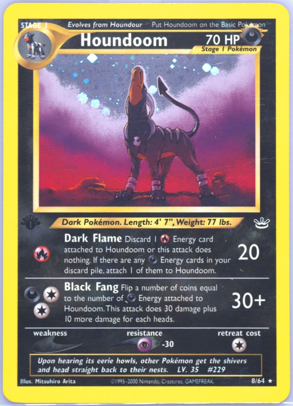 Houndoom-Holo (8) 2001 Pokemon Neo Revelation 1st Edition