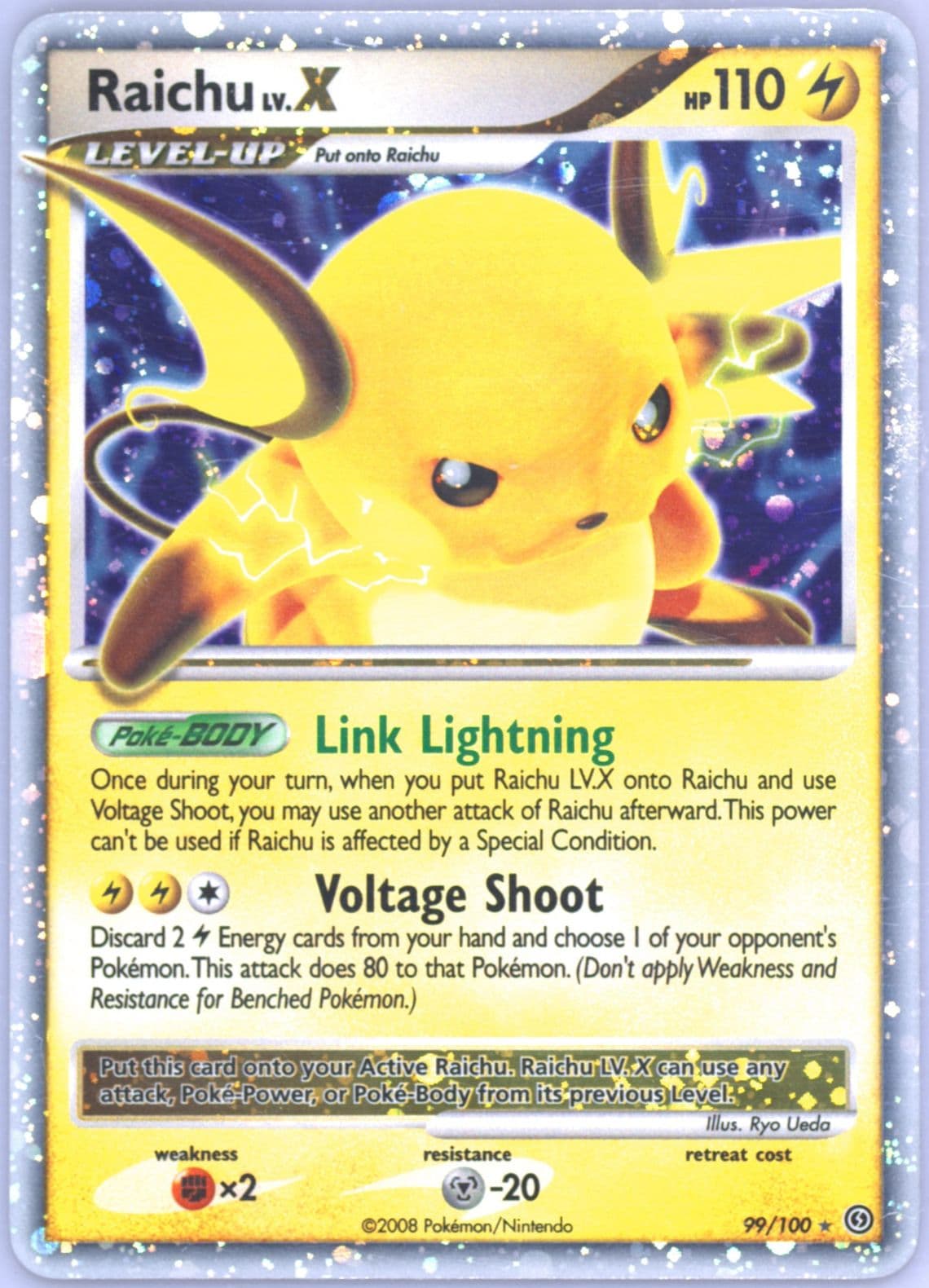 Raichu LV.X-Holo (99) 2008 Pokemon Diamond & Pearl Stormfront