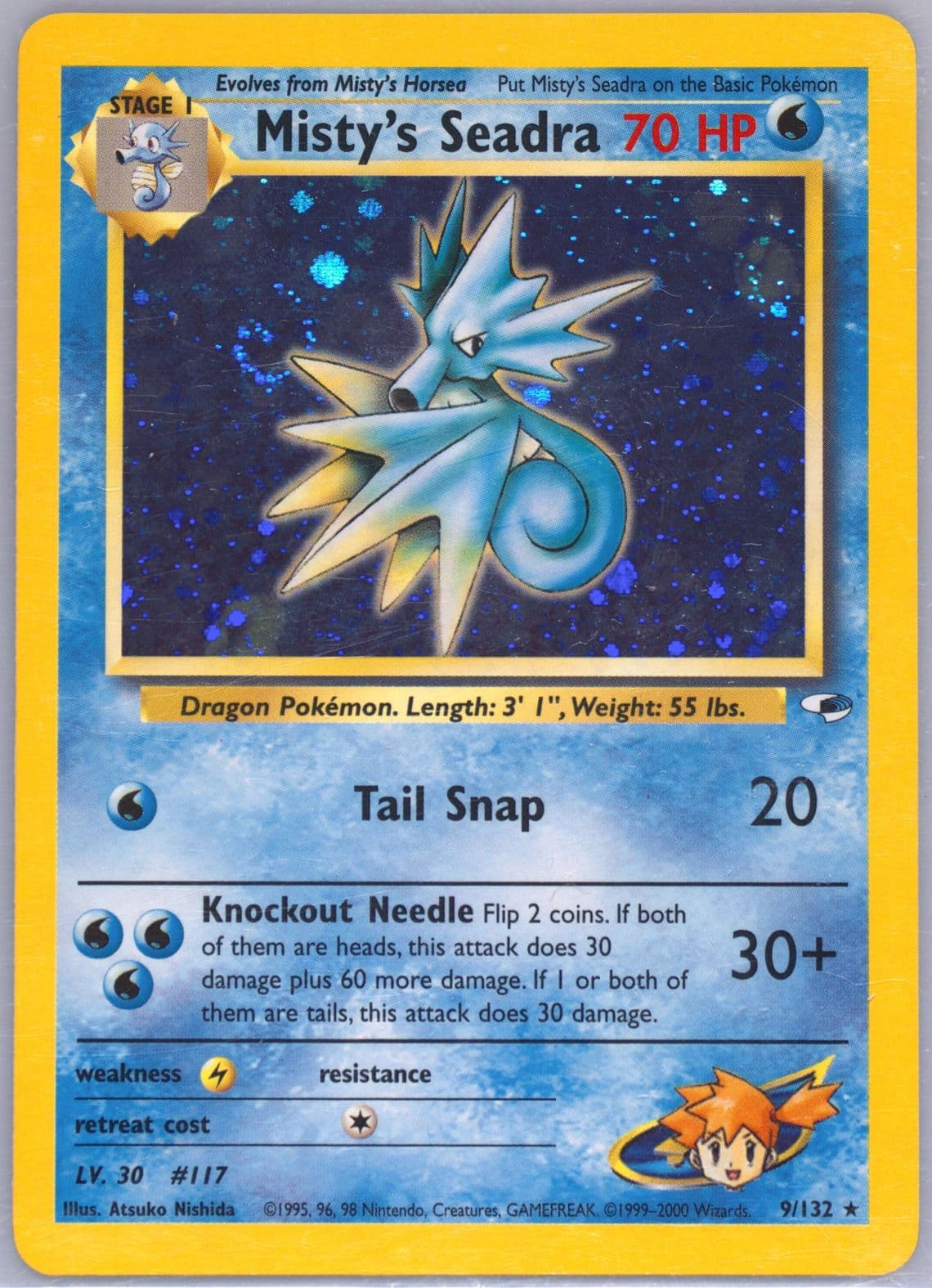 Misty's Seadra Holo (9) 2000 Pokemon Gym Heroes