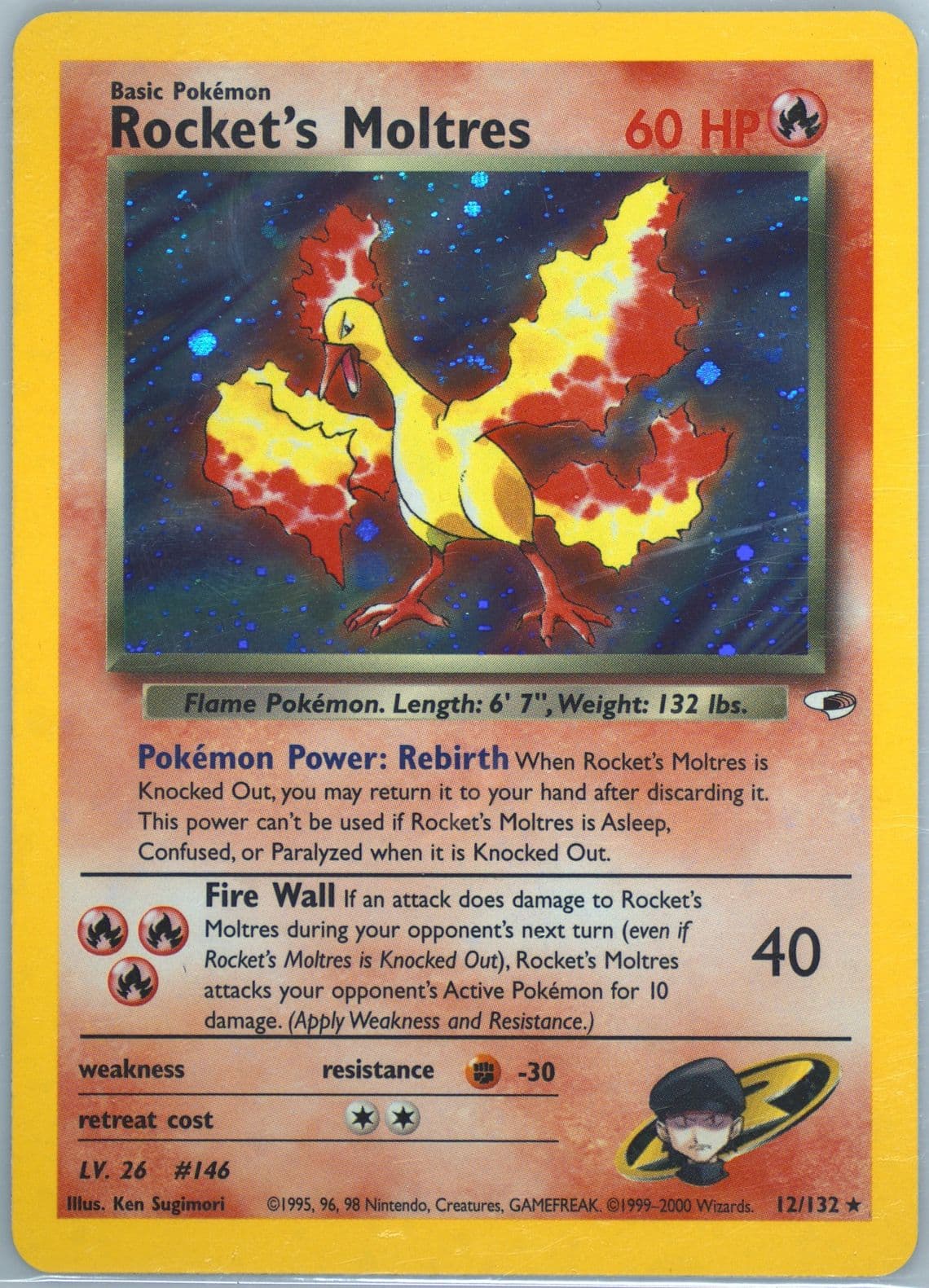 Rocket's Moltres Holo (12) 2000 Pokemon Gym Heroes