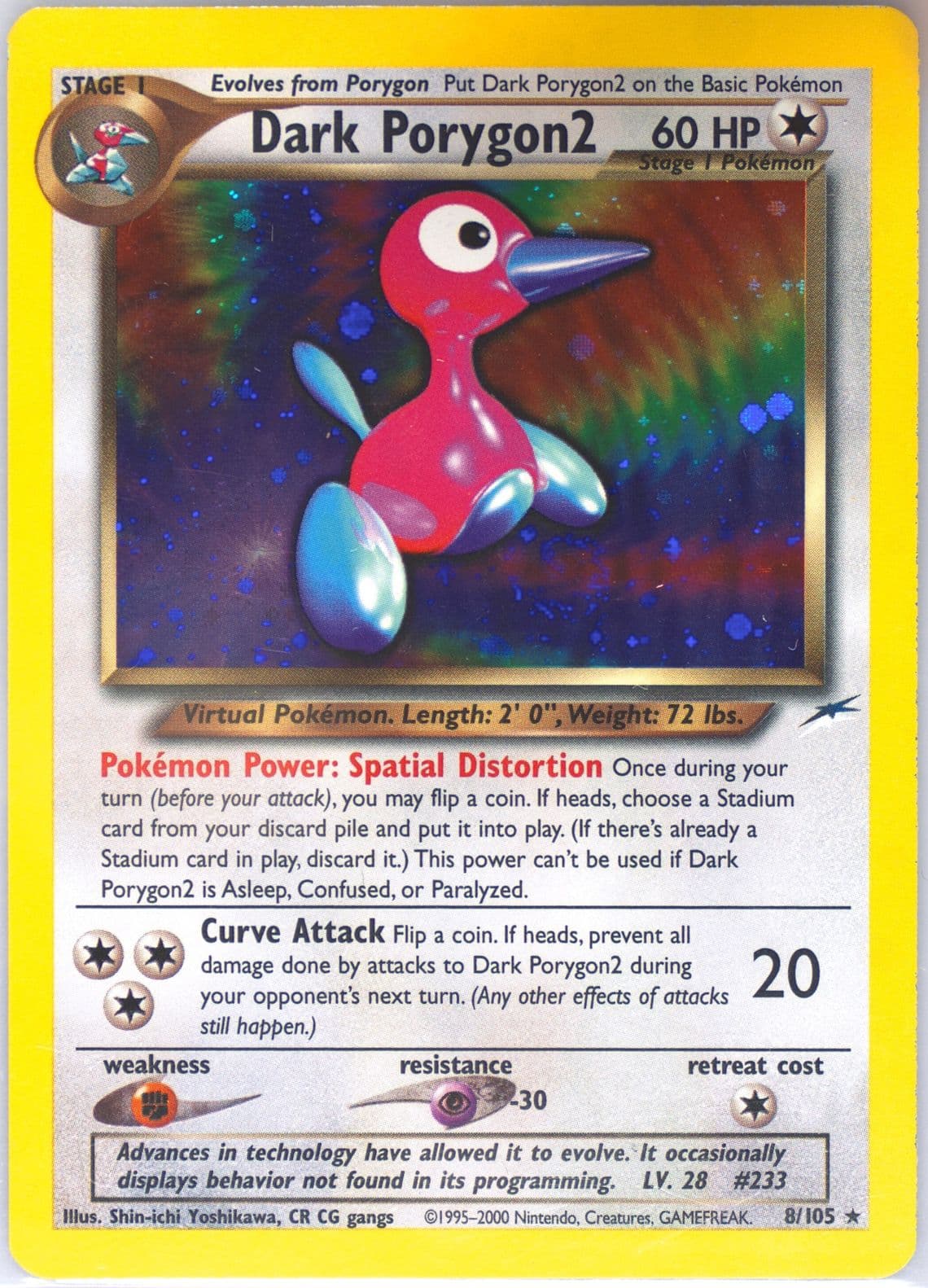 Dark PORYGON2-Holo (8) 2002 Pokemon Neo Destiny