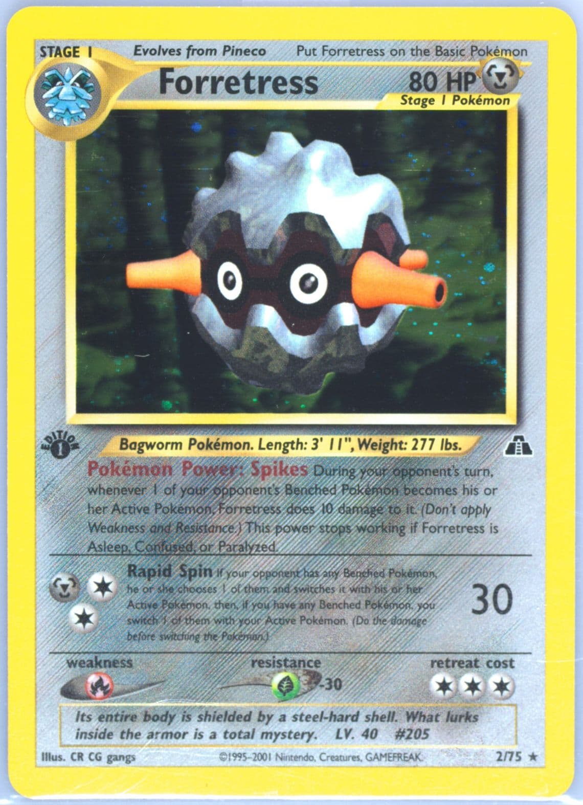 Forretress-Holo 1st Edition (2) 2001 Pokemon Neo Discovery